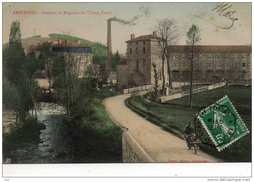 CPA - 69 - AMPLEPUIS - Bureaux Et Magasins De L´Usine FESSEL - Carte Colorisée  - 079 - Amplepuis