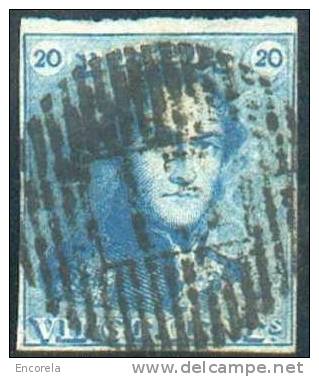 N°2 - Epaulette 20 Centimes Bleu, Margée, Obl. D.13 DOUR Centrale Et Nette; TB.  - 6613 - 1849 Mostrine