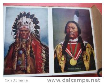 sitting Bull etc.. 1910 - Folding Post Card (1 cent )   22 images of Indian Chiefs and tribial life