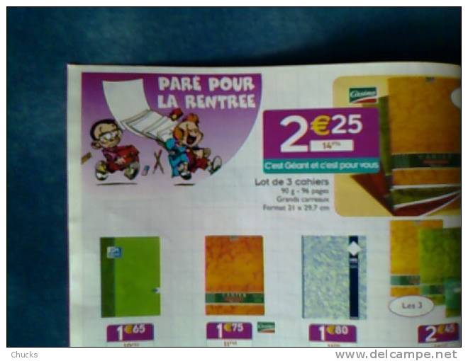 Livret Supermarché Géant Pub Vive La Rentrée Le Petit Spirou 2002 - Advertisement