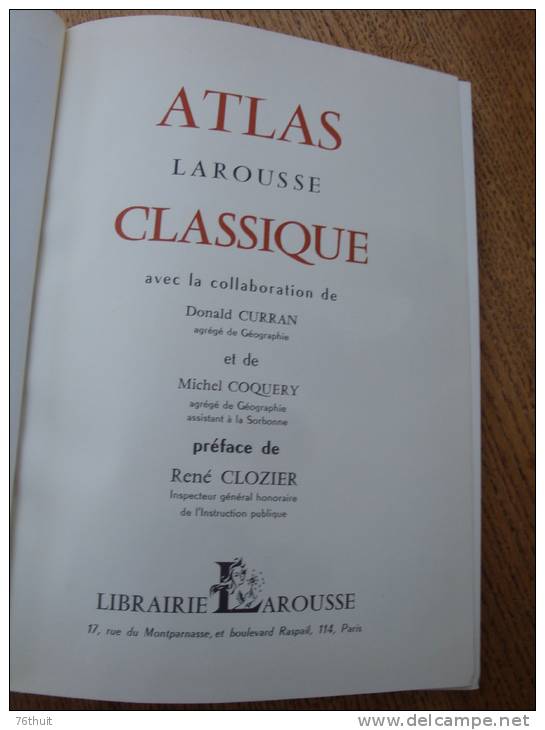 1965 - ATLAS LAROUSSE CLASSIQUE - Donald CURRAN / Michel COQUERY - Diccionarios