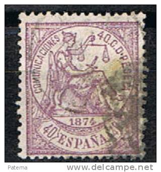 España 1874, Nº 148 ,  Alegoria 40 C, Violeta - Oblitérés