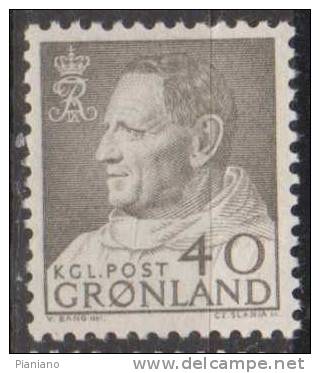 PIA - GROENLANDIA - 1963-68 : Serie Corrente : Re Federico IX - (Yv 44) - Nuovi