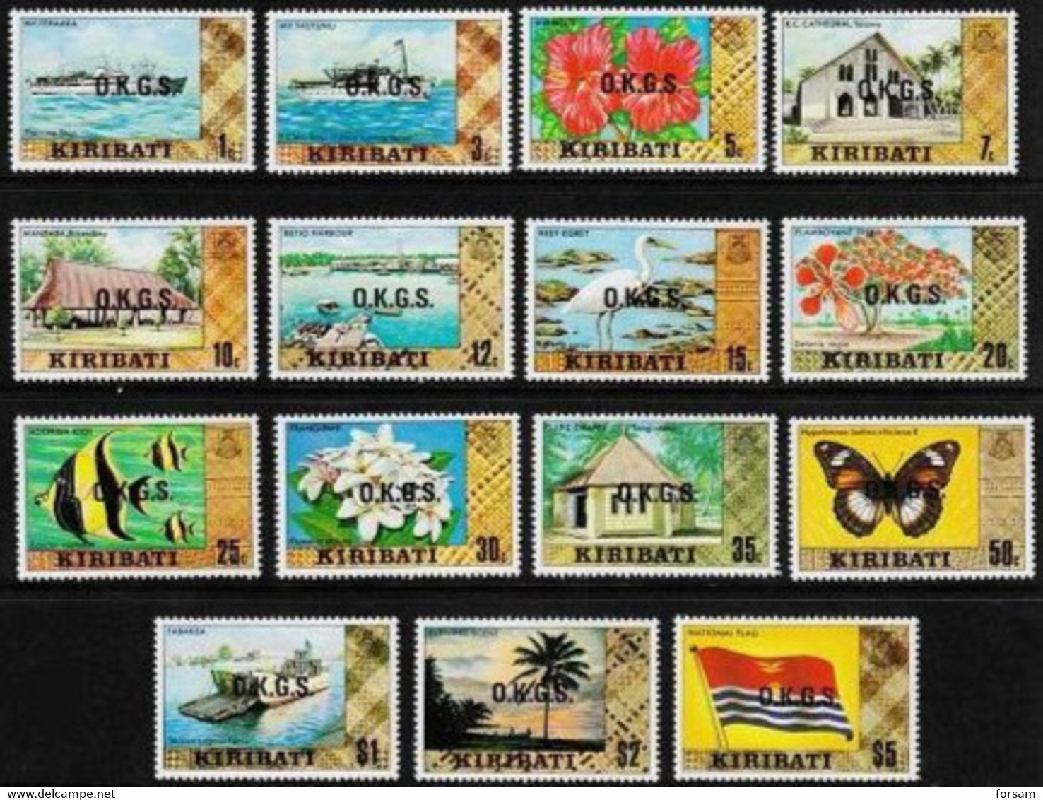 KIRIBATI..1983..Michel # 1-15...MNH...Dienstmarken...MiCV - 13 Euro. - Kiribati (1979-...)