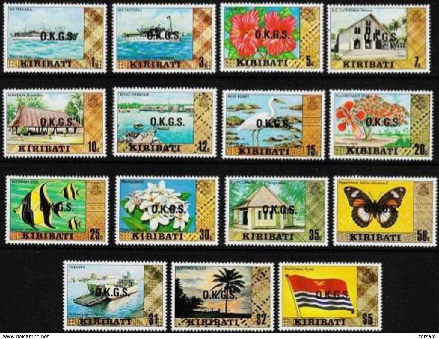 KIRIBATI..1983..Michel # 1-15...MNH...Dienstmarken...MiCV - 13 Euro. - Kiribati (1979-...)