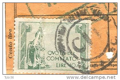 BIGLIETTO ANDATA E RITORNO PER MANIFESTAZIONI  -FAENZA / ROMA - 1935 - CON MARCA  QUOTA DEL COMITATO  LIRE 10 - RR - Europa