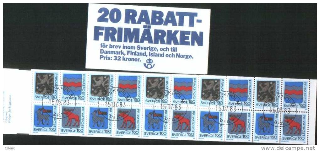 Svezia Sweden  Schweden Suede 1983 Discount Stamps Coat Of Arms  III Issue Carnet Used VFU - Usados