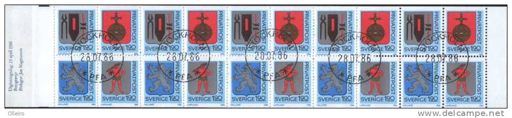 Svezia Sweden Schweden Suede 1986 Discount Stamps Coat Of Arms  VI Issue Carnet Used VFU - Oblitérés