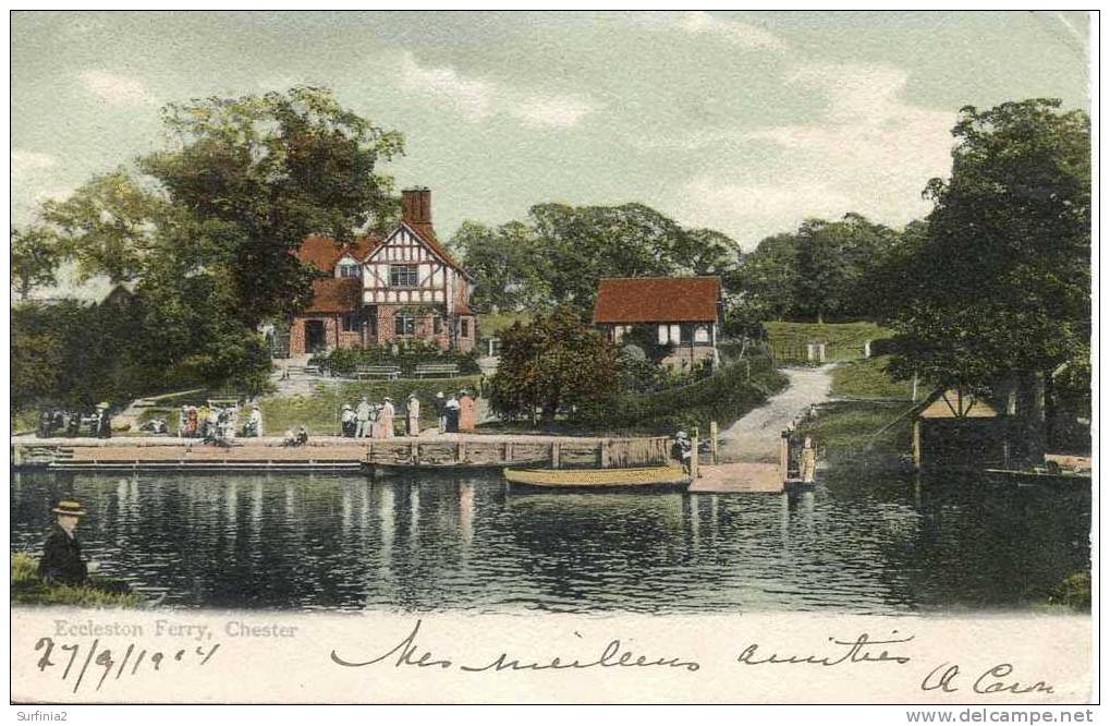 CHESHIRE - ECCLESTON FERRY 1904 - COLOURED  Ch225 - Chester