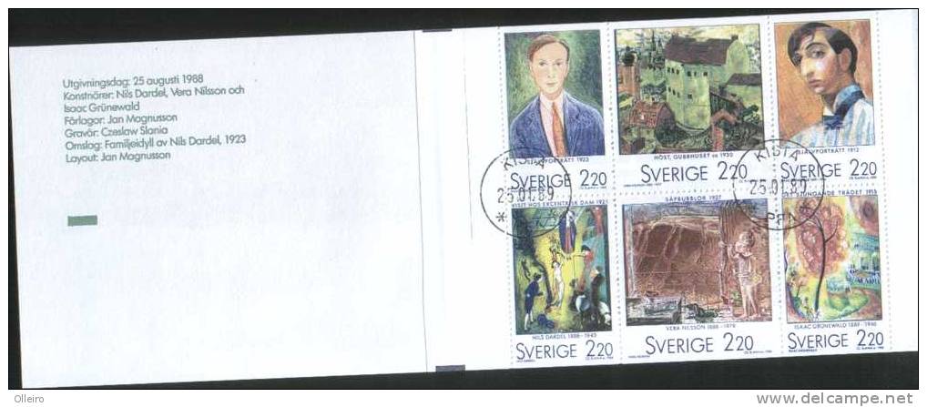 Svezia Sweden Schweden Suede 1988 Paintings - 100 Swedish Painters In Paris Carnet Used VFU - Used Stamps