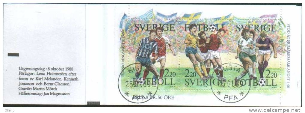 Svezia Sweden Schweden Suede 1988 Soccer 100 Swedish Football  Carnet Used VFU - Gebruikt