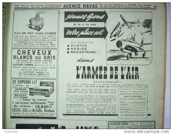 REVUE LE CHASSEUR FRANCAIS AVRIL 1952 CAVALIER CHEVAL TOURNOI PUBS MANUFRANCE VELOMOTEUR HIRONDELLE TIR AUX PIGEONS - Caza/Pezca