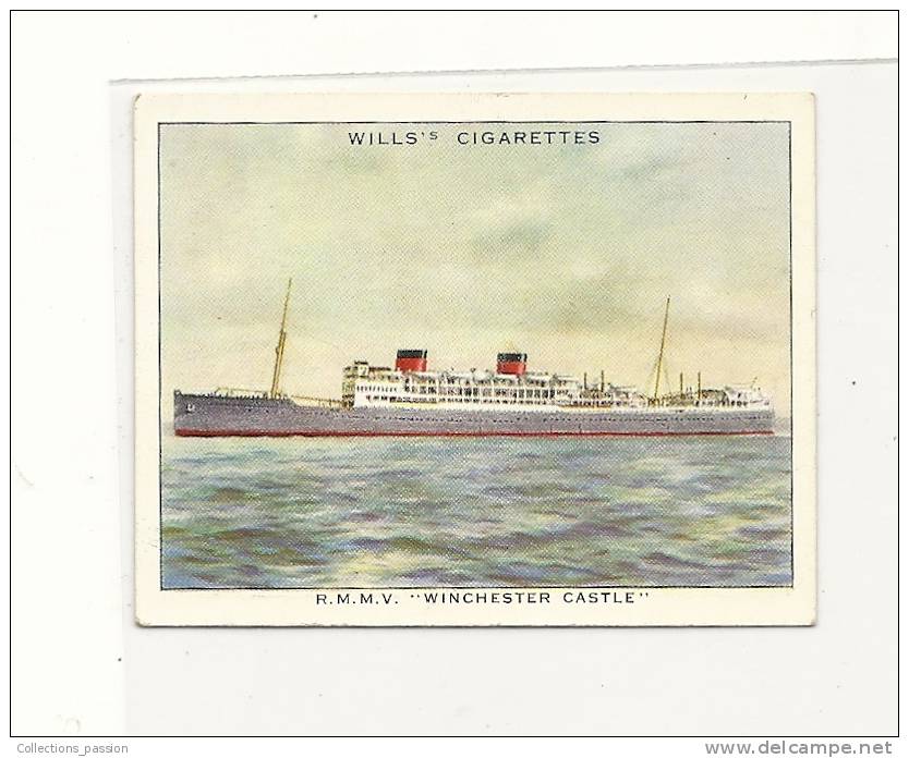 Chromos, Cigarette Wills - Famous British Liners - R. M. M. V. "Winchester Castle" -  Dim : 8 X 6. Cm - Wills