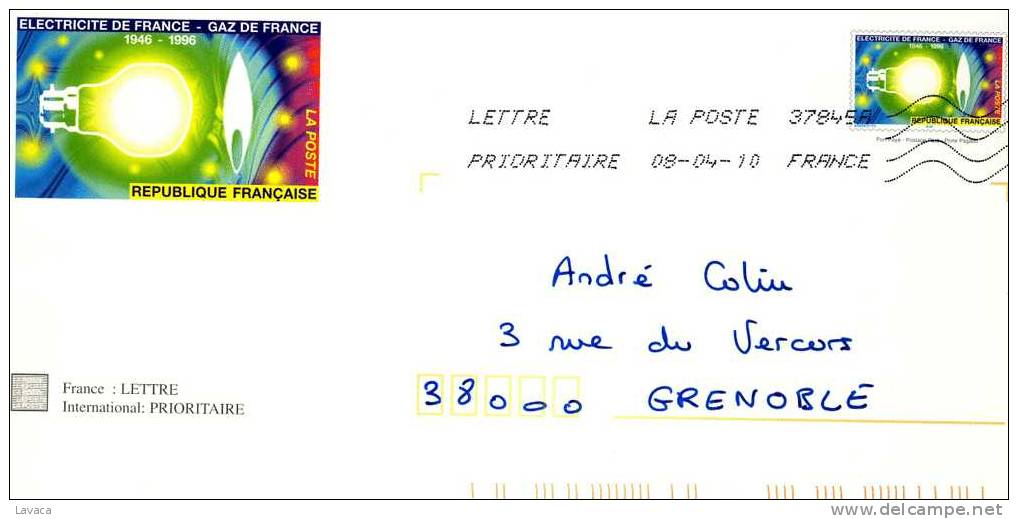 Enveloppe Entier Postale FRANCE / ELECTRICITE & GAZ DE FRANCE - Gaz