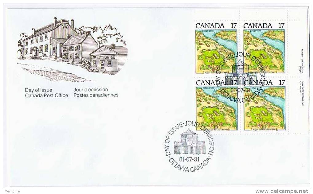 1981  Niagara-on-the-Lake Block Of 4 FDC SC 897 - 1981-1990