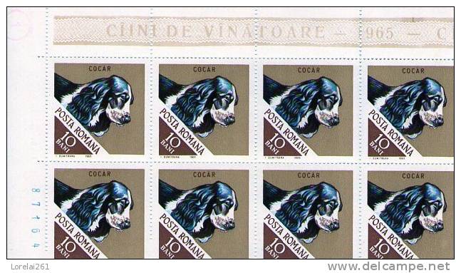 1965 CHIEN DE CHASSE  YV= 2186 MNH  BLOC X 8 MNH - Ongebruikt