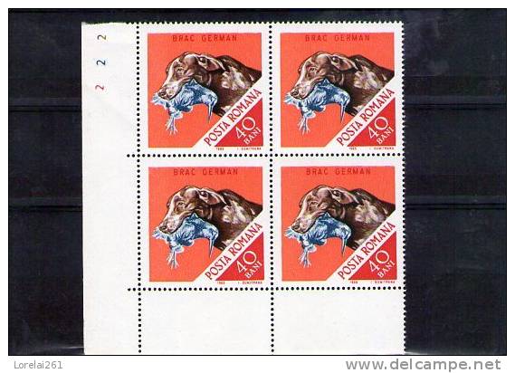 1965 CHIEN DE CHASSE  YV= 2187  MNH BLOC X 4 - Nuovi