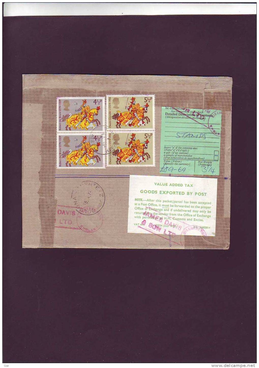 GRAN BRETAGNA 1975 - Raccomandata Per Italia - Gibbons  958/61 - Covers & Documents