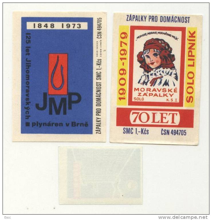 2 Old Matchbox Labels From Czechoslovakia - Boites D'allumettes - Etiquettes