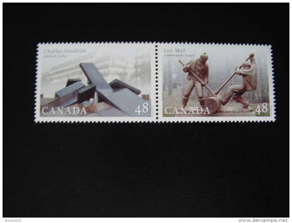 CANADA, 2002, SCOTT # 1954 / 55, SCULPTORS, SE TENANT, PHOTO IS EXAMPLE, MNH**, (043703) - Neufs