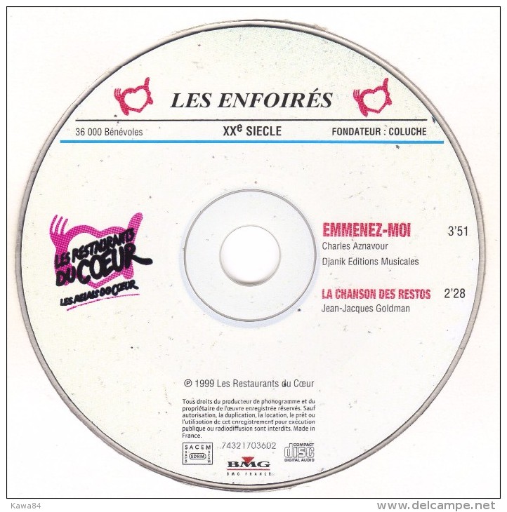 CDS  Les Enfoirés / Charles Aznavour / Jean-Jacques Goldman "  Emmenez-moi   " - Otros - Canción Francesa