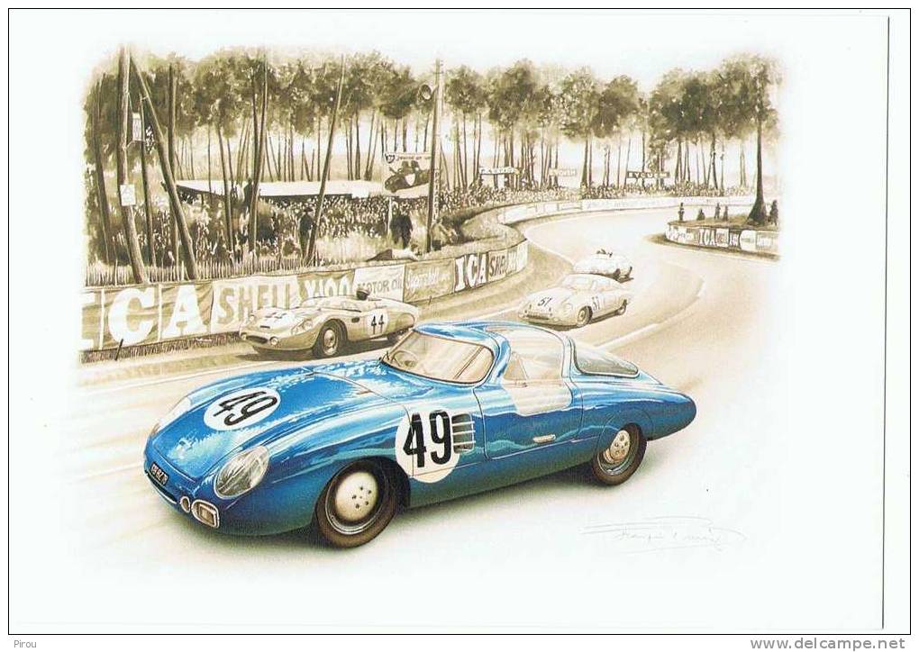 24 HEURES DU MANS 1958 : PANHARD DESSIN DE F.BRUERE - Le Mans