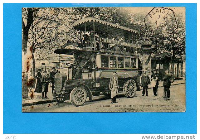 75 PARIS  Nouveaux Autobus Montmartre Saint Germain Des Près  ( état:abîmée) - Buses & Coaches