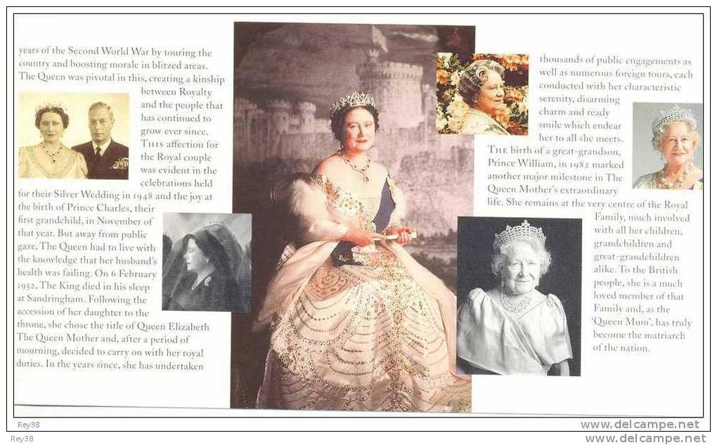 HOJA CONMEMORATIVA** QUEEN MOTHER REINA MADRE EN MINIALBUN CON IMAGENES DE SU VIDA - Zonder Classificatie