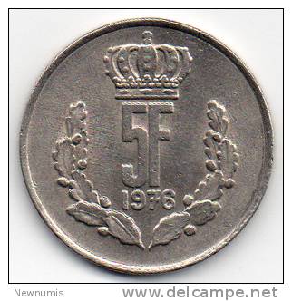 LUSSEMBURGO 5 FRANCS 1976 - Luxemburgo