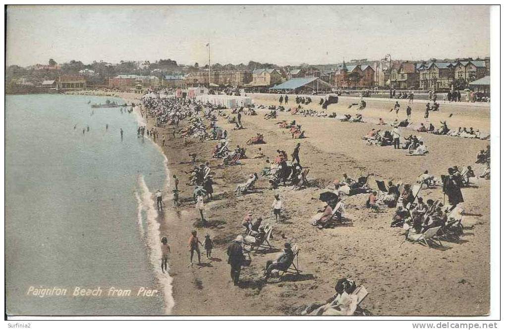 DEVON - PAIGNTON - BEACH FROM PIER  Dv530 - Paignton