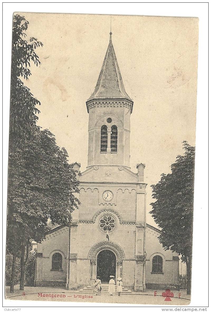 Montgeron (91) : L'église En 1908 (animée). - Montgeron