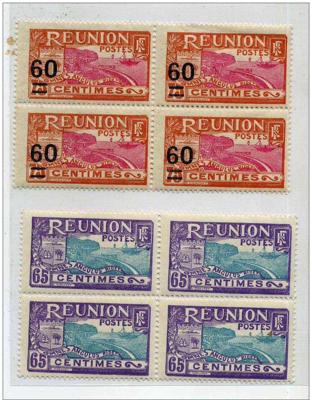 FRANCE COLONIE     REUNION   LOT DE 8 TIMBRES - Other & Unclassified