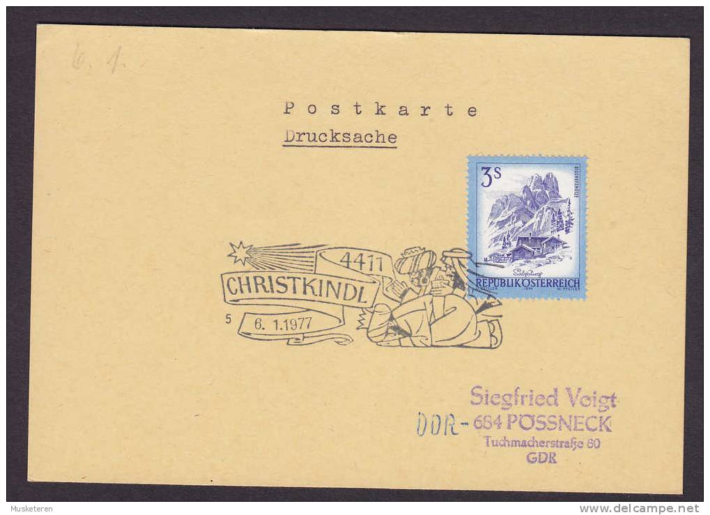 Austria Sonder Stempel Card CHRISTKINDL 6.1.1977 Card Weihnachten Christmas Jul Noel Navidad - Storia Postale