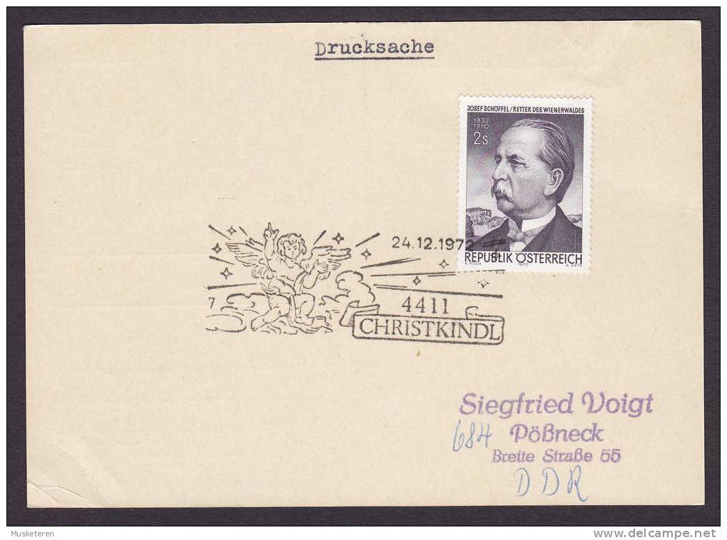 Austria Sonder Stempel Card CHRISTKINDL 24.12.1972 Card Weihnachten Christmas Jul Noel Navidad - Brieven En Documenten