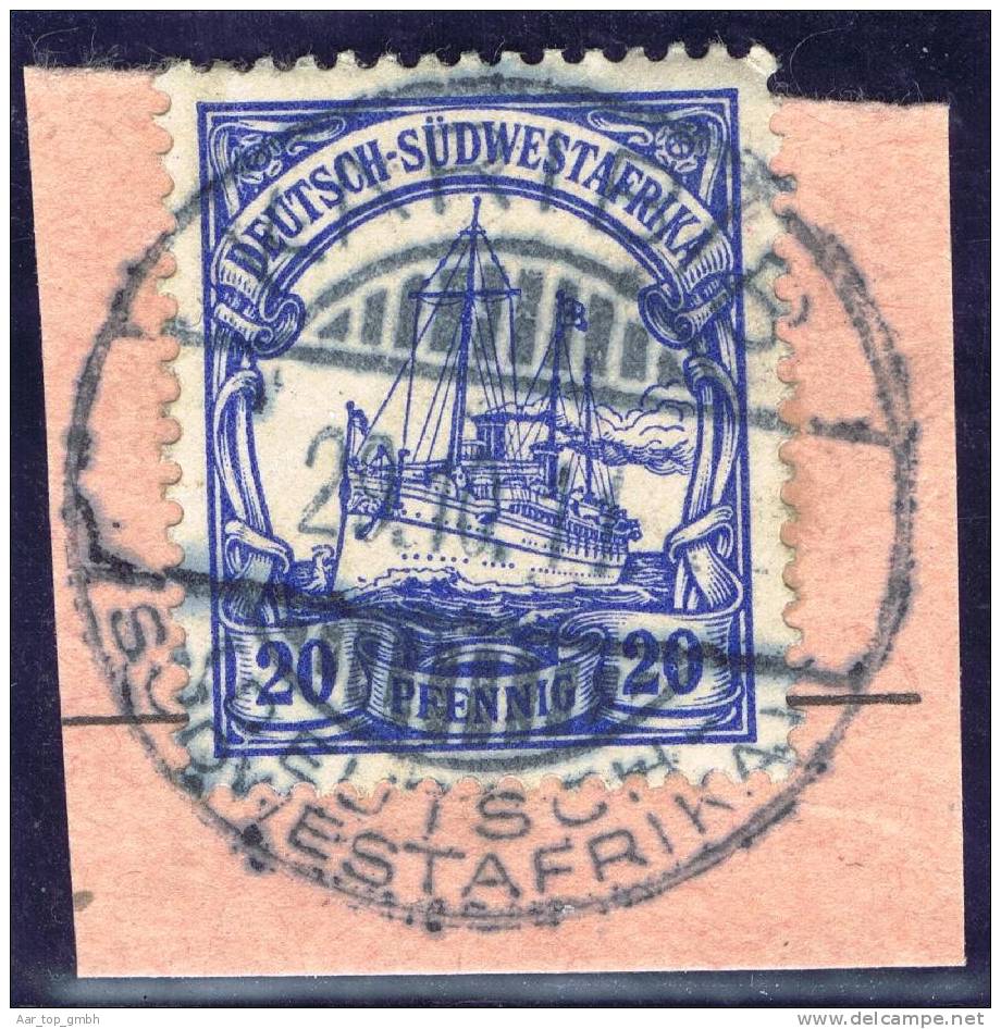 Deutsche Post In Südwestafrika KARIBIB 1911-10-29 Mi#14 Voll-Stempel Auf Briefstück - Deutsch-Südwestafrika