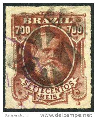 Brazil #76 SUPERB Used 700r Red Brown Emperor Dom Pedro From 1878-79 - Used Stamps