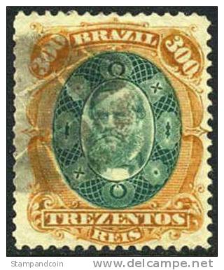 Brazil #78 Used 300r Orange & Green Emperor Dom Pedro From 1878 - Used Stamps