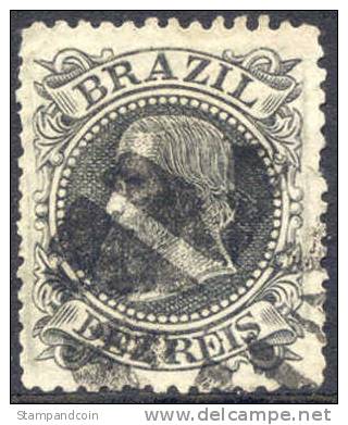 Brazil #82 Used 10r Black Emperor Dom Pedro From 1882-84 - Oblitérés