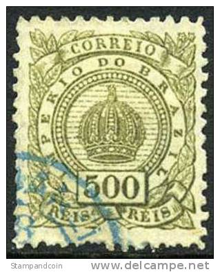 Brazil #95 XF Used 500r Olive From 1887 - Oblitérés