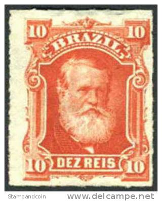 Brazil #68 Mint No Gum 10r Vermillion Emperor Dom Pedro From 1878-79 - Nuovi