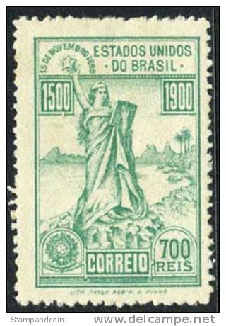 Brazil #165 Mint Hinged 700r Emerald From 1900 - Neufs