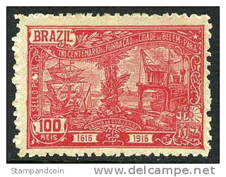 Brazil #196 Mint Hinged 100r Belem 300th Anniversary From 1916 - Neufs