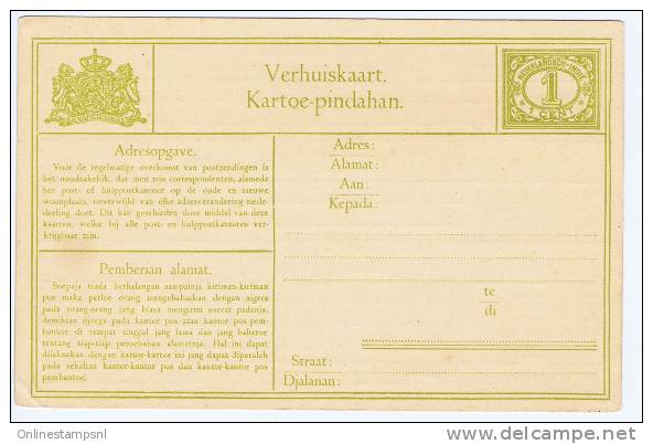 Ned Indie  Verhuiskaart 1928 Type 4 B Yellow Card - Indie Olandesi