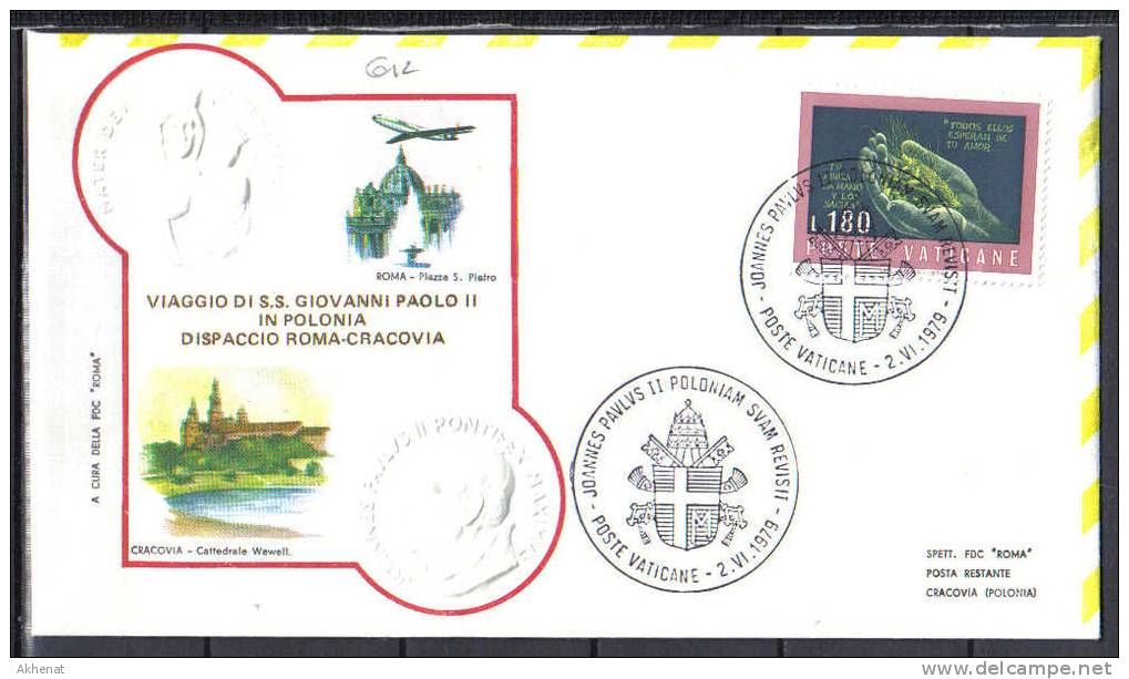 VER612 - VIAGGI DI S.S. GIOVANNI PAOLO II, 2/6/1979 Roma-Cracovia - Covers & Documents