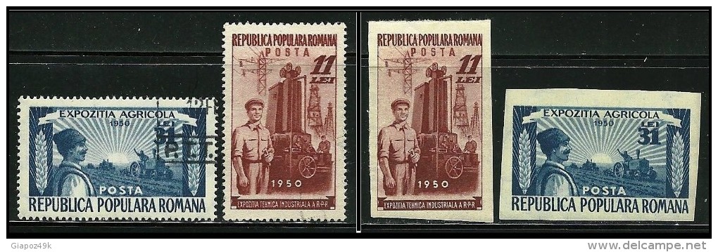 ● ROMANIA 1951 - EXPO - N. 1140 / 41 Usati + NON DENT. *, Serie Completa - Cat. ? € - Lotto N. 1176 - Oblitérés