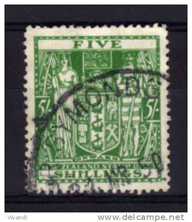 New Zealand - 1940 - 5 Shillings Postal Fiscal Stamp - Used - Used Stamps