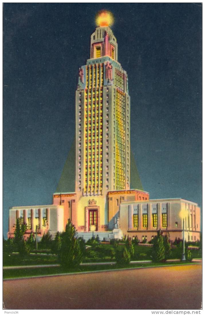 CPA - Baton Rouge - The State Capitol At Night - Baton Rouge