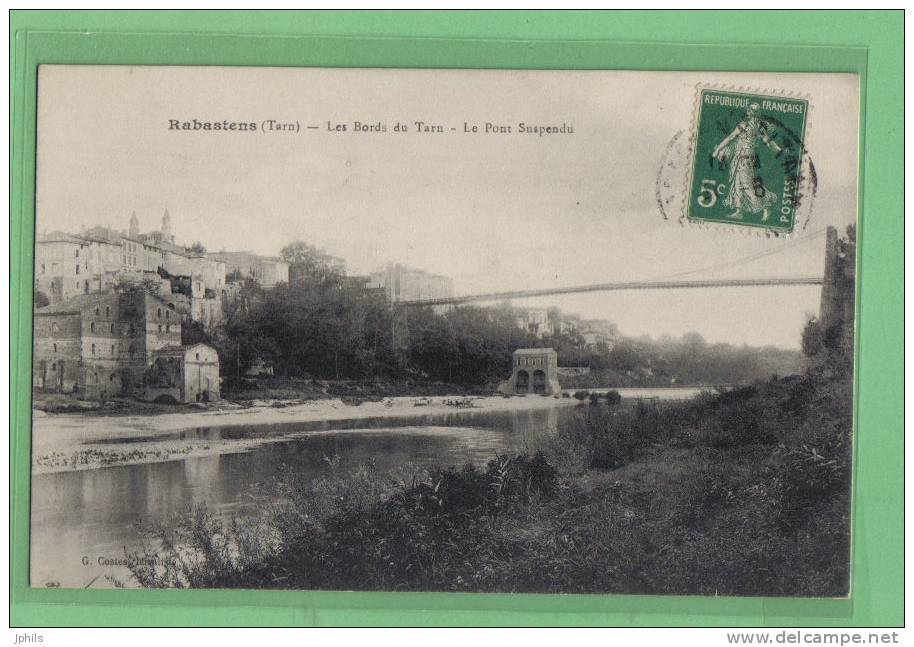 (81)  RABASTENS  Les Bords Du Tarn  Le Pont Suspendu - Rabastens