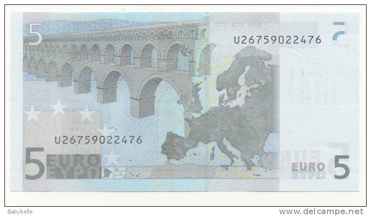 BILLET DE 5 EUROS NEUF IMP L 0 28 F 3 CHARGE 75 - 5 Euro