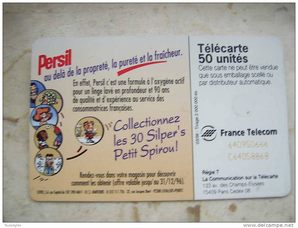 1 Carte  Téléphone  Pub  Lessive  PERSIL  -   SPIROU - Other & Unclassified